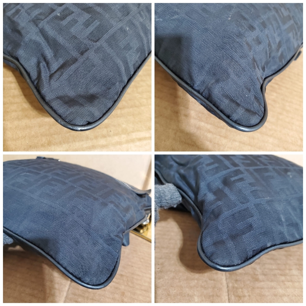 Fendi Black Zucca Front Zip Flat Messenger Bag - Picture 10 of 11